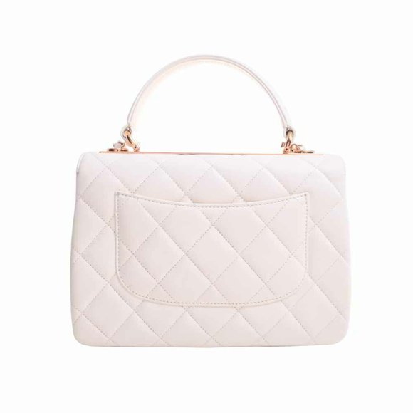 CHANEL Chanel lambskin matelasse here mark trendy CC chain handbag white ladies - Picture 2 of 10